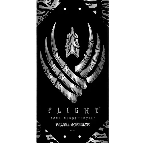 Powell Peralta Flight Skeleton Silver Foil Shape 243 8.25 Skateboard Deck