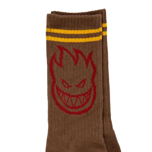 Spitfire Bighead Brown Red Gold 1 Pair Mens Socks