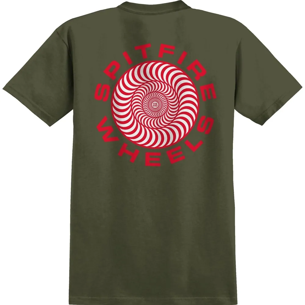 Spitfire Classic 87 Swirl Fill Military Green T-Shirt