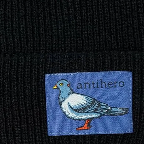 Anti Hero Lil Pigeon Label Black Beanie