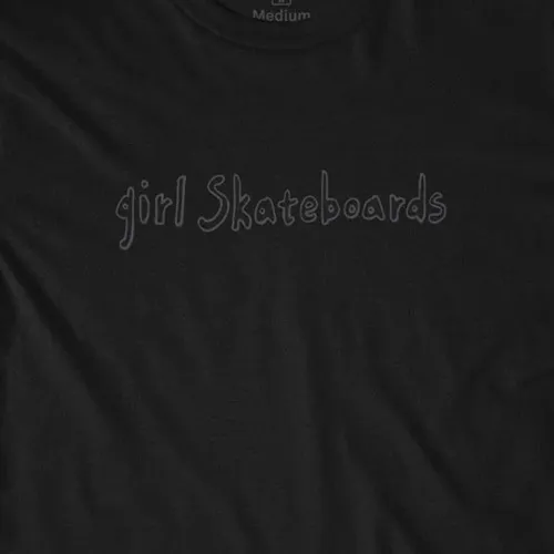 Girl Hand Script Black T-Shirt