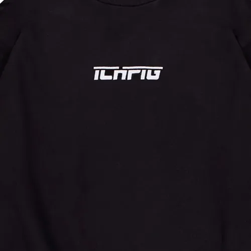 Ichpig Strike Embroidery Black White Crew Jumper