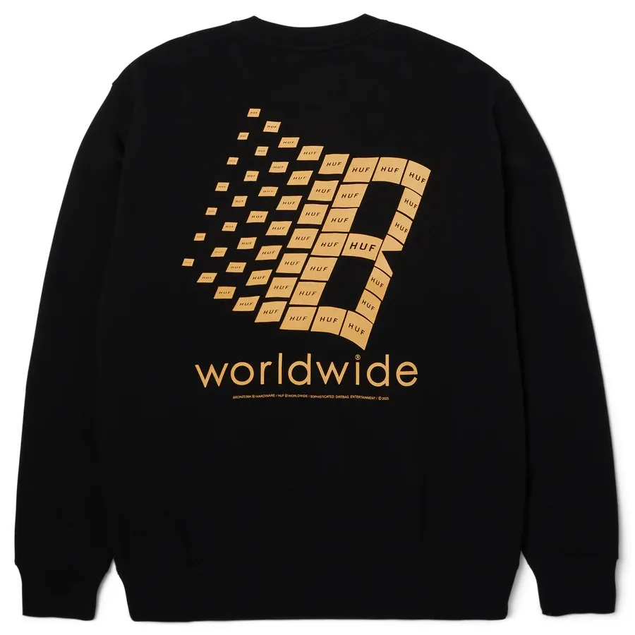 Huf X Bronze56k Black Crew Jumper