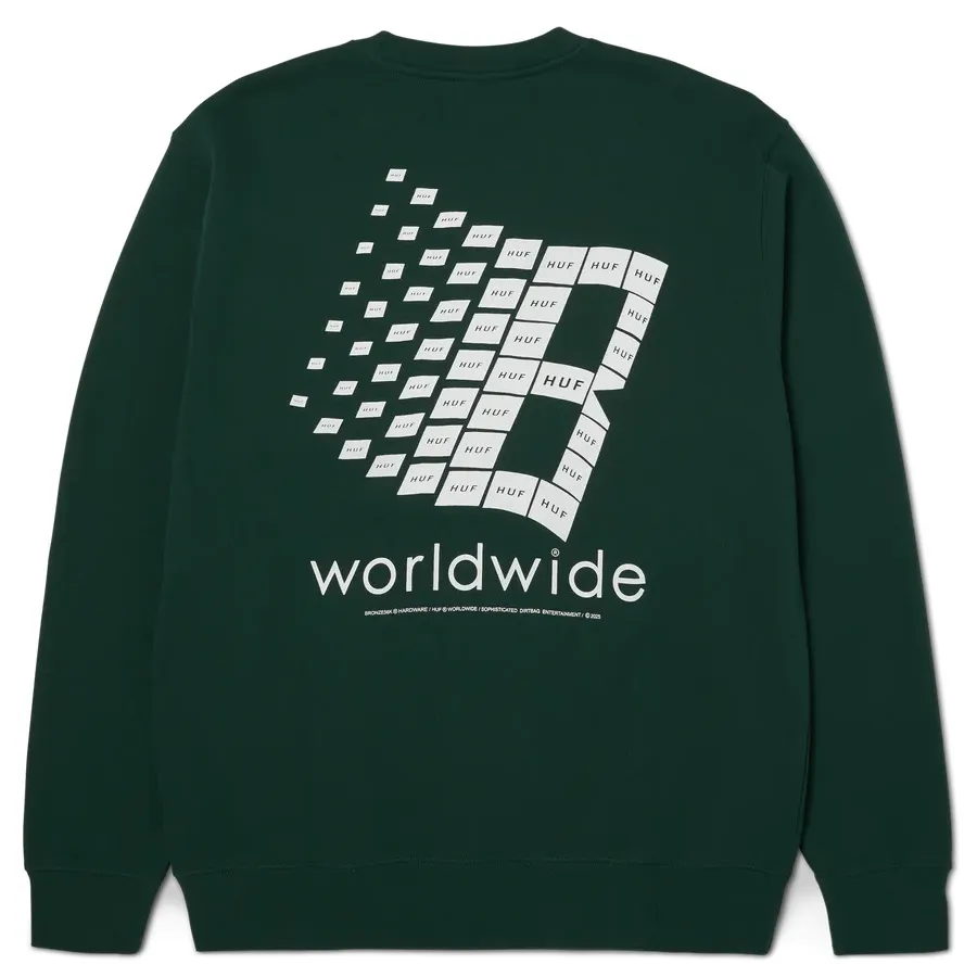 Huf X Bronze56k Forest Green Crew Jumper