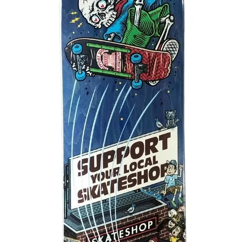 DLX Skate Shop Day 25 Shop Keeper Blue 8.25 Skateboard Deck