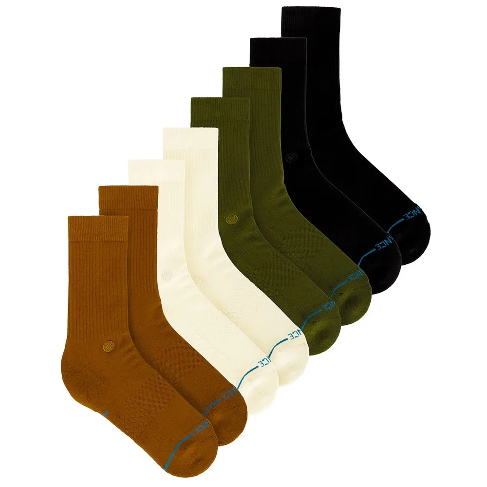 Stance Icon Crew 4 Pack Gold Large Mens Socks