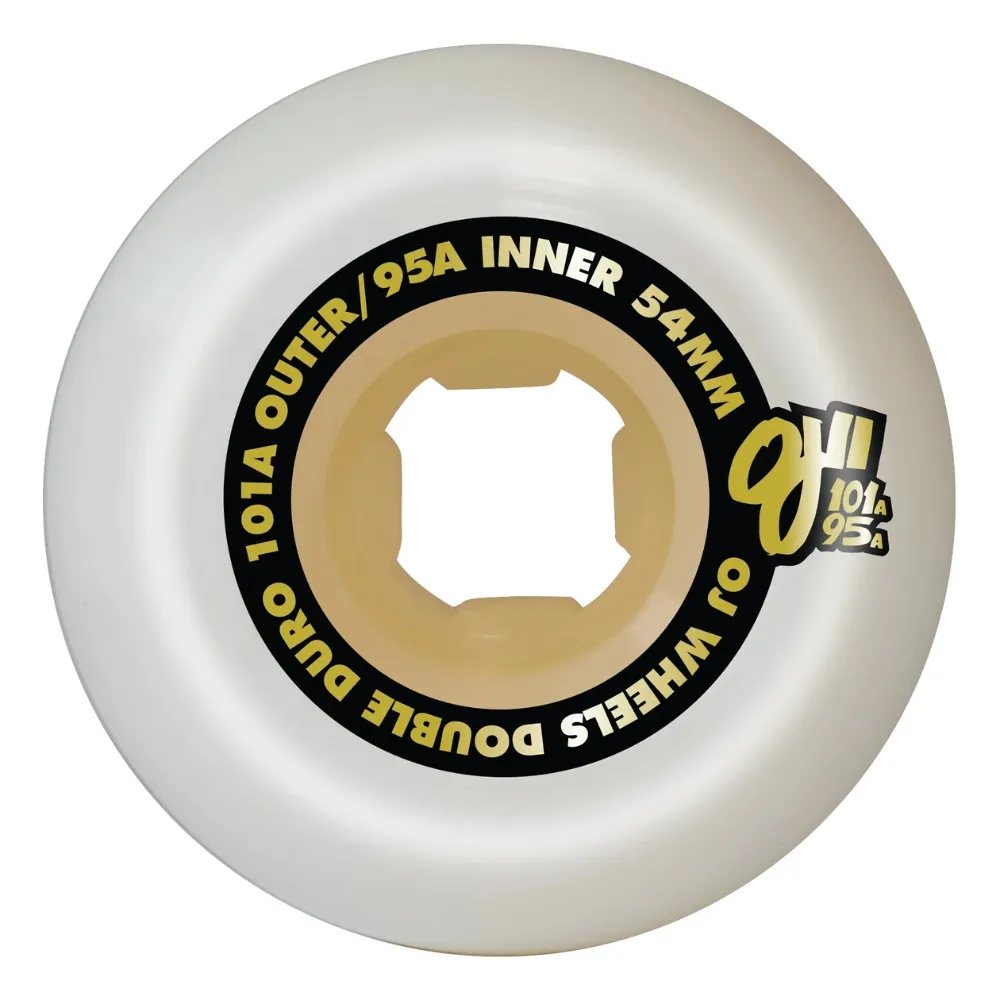 OJ Double Duro Mini Combo White Gum 101A/95A 54mm Skateboard Wheels