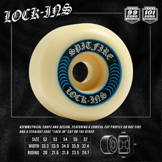 Spitfire Lock Ins F4 99D 55mm Skateboard Wheels