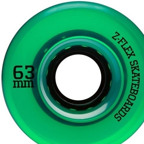 Z-Flex Z-Smooth V2 Green Trans 83A 63mm Skateboard Wheels