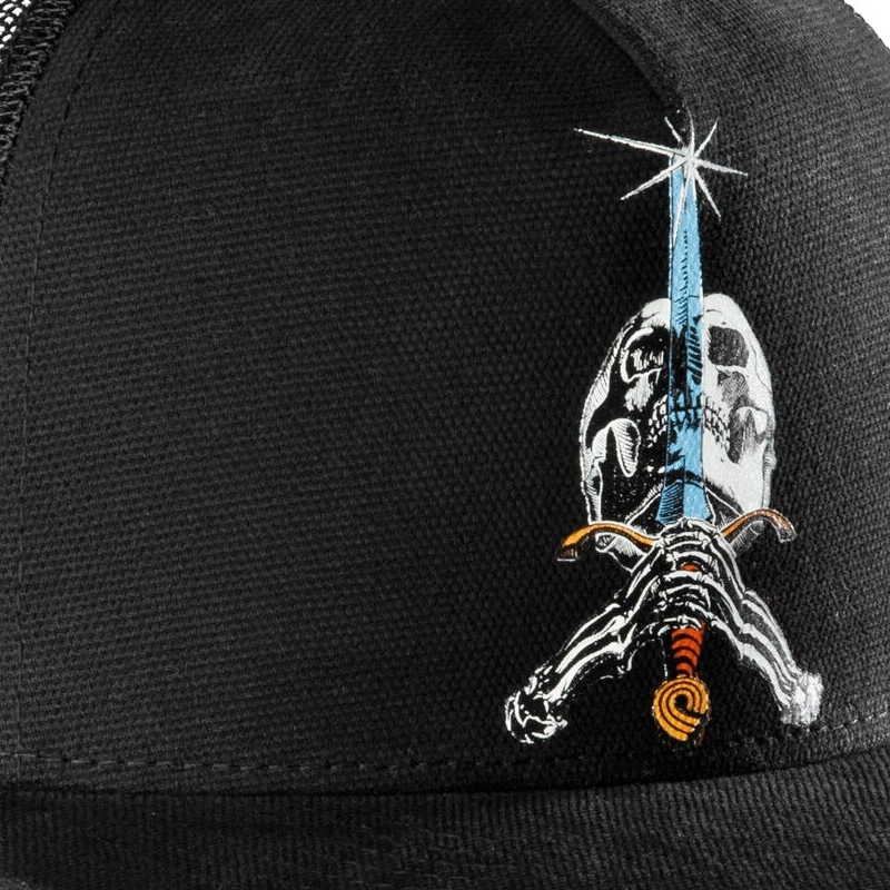 Powell Peralta Skull and Sword Black Trucker Hat