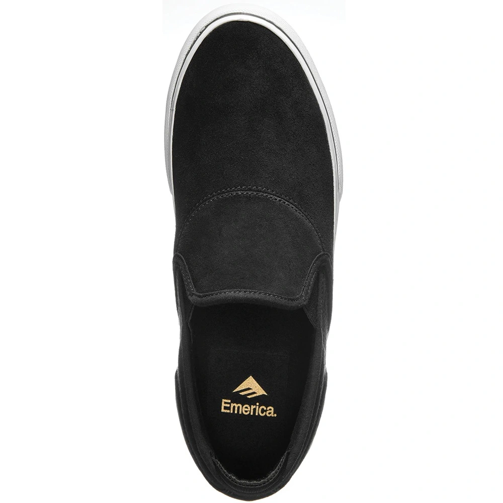 Emerica Wino G6 Slip On Black White Gold Mens Skate Shoes