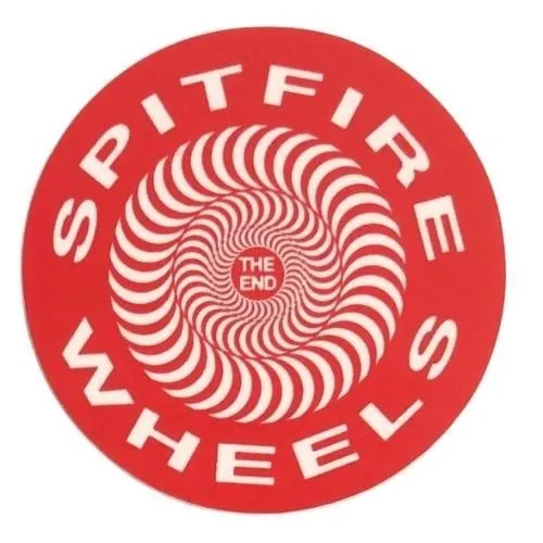 Spitfire Classic Swirl Large x 1 Skateboard Sticker [Colour: Black Red]