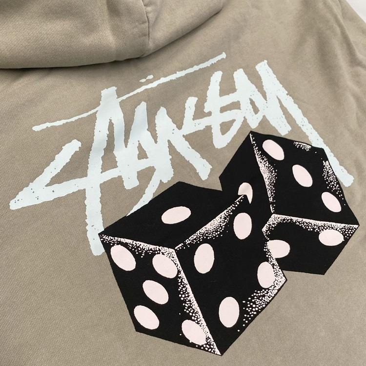 Stussy Pair Of Dice Pigment Olive Fleece Hoodie [Size: S]