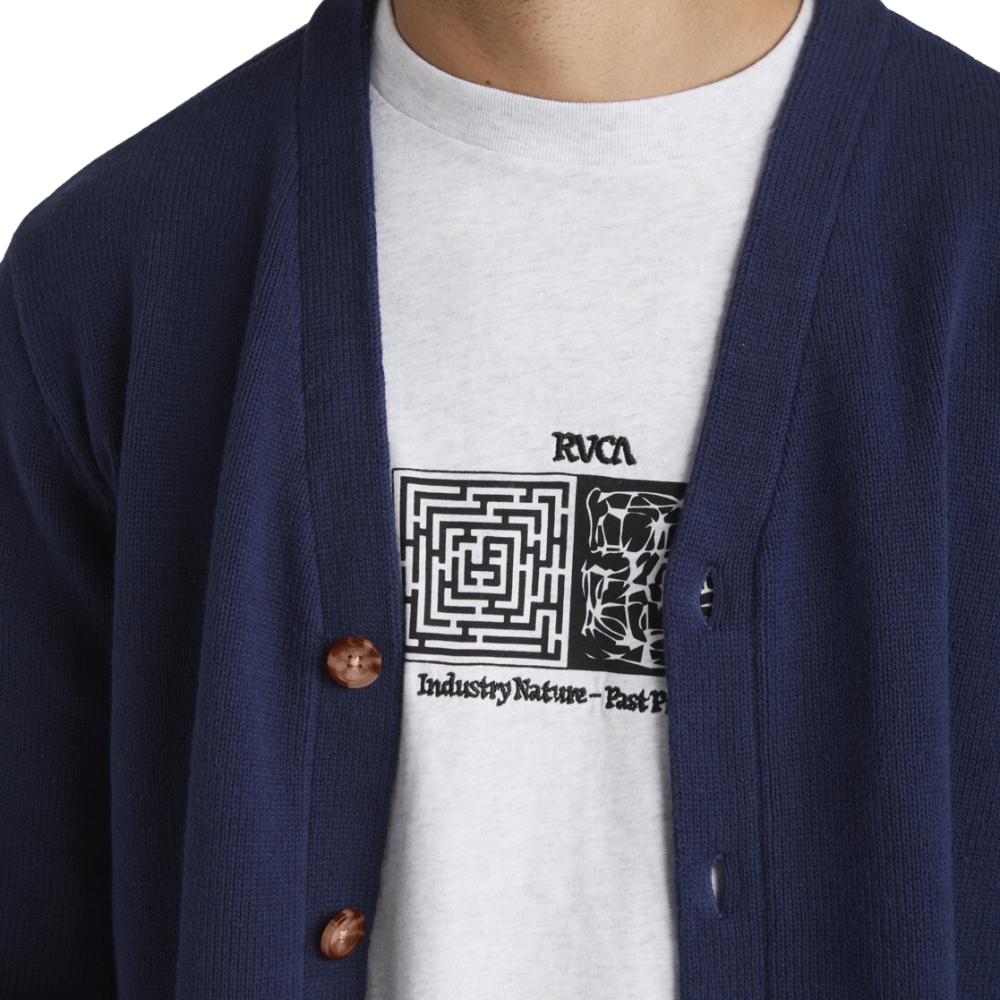 RVCA Nevermind Moody Blue Cardigan [Size: L]