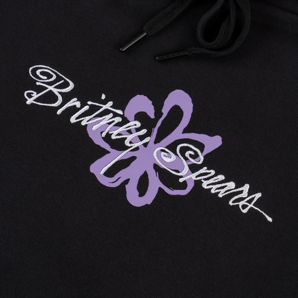 Welcome Skateboards X Britney Spears Flower Pigment Dyed Black Hoodie [Size: S]