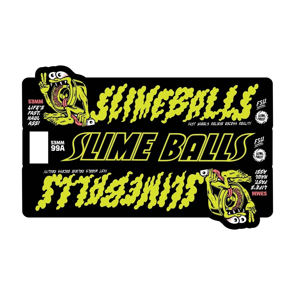 Slime Balls Gremmie Vomit Black 99A 53mm Skateboard Wheels