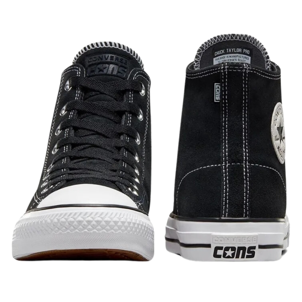 Converse Chuck Taylor All Star Pro High Top Suede Black White Shoes [Size: US 8]