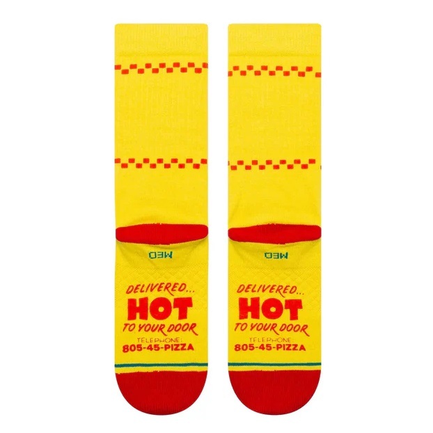 Stance X Stranger Things Surfer Boy Yellow Large Mens Socks