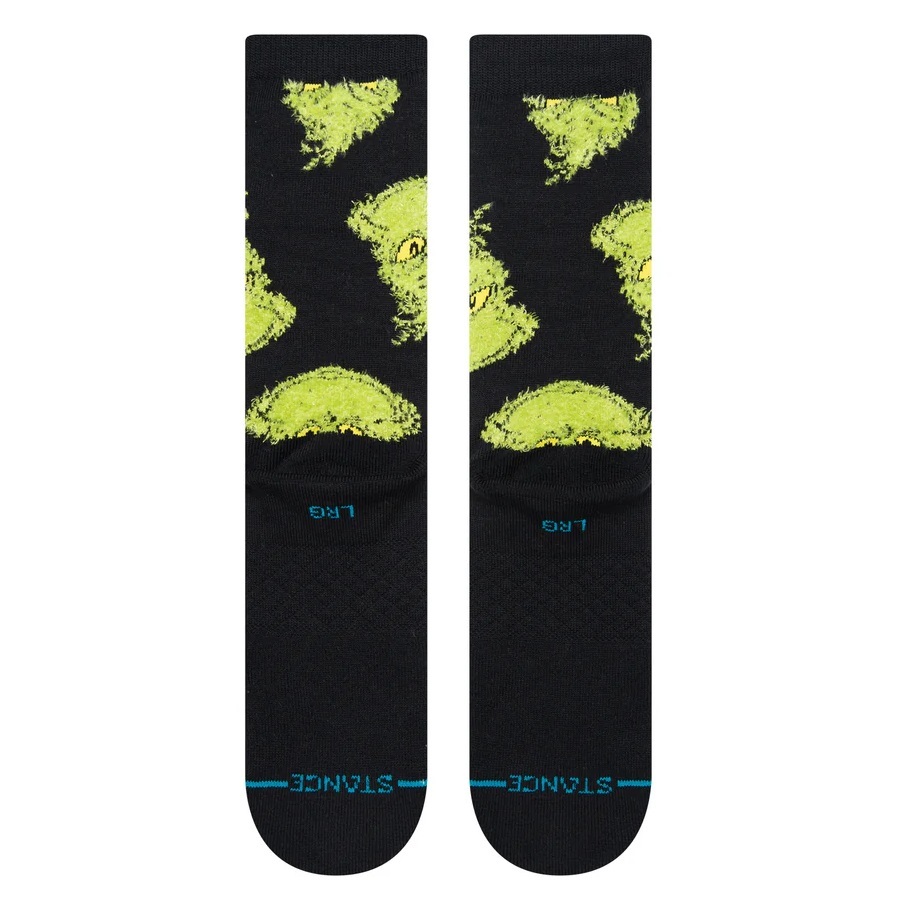 Stance The Grinch Mean One Black Large Mens Socks