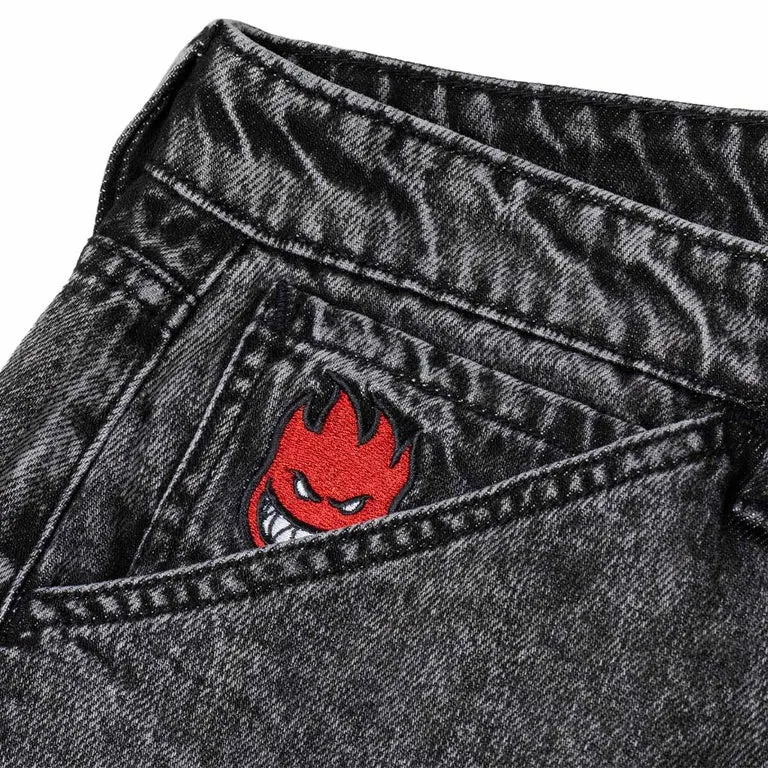 Spitfire Bighead Fill Denim Black Pants [Size: S]