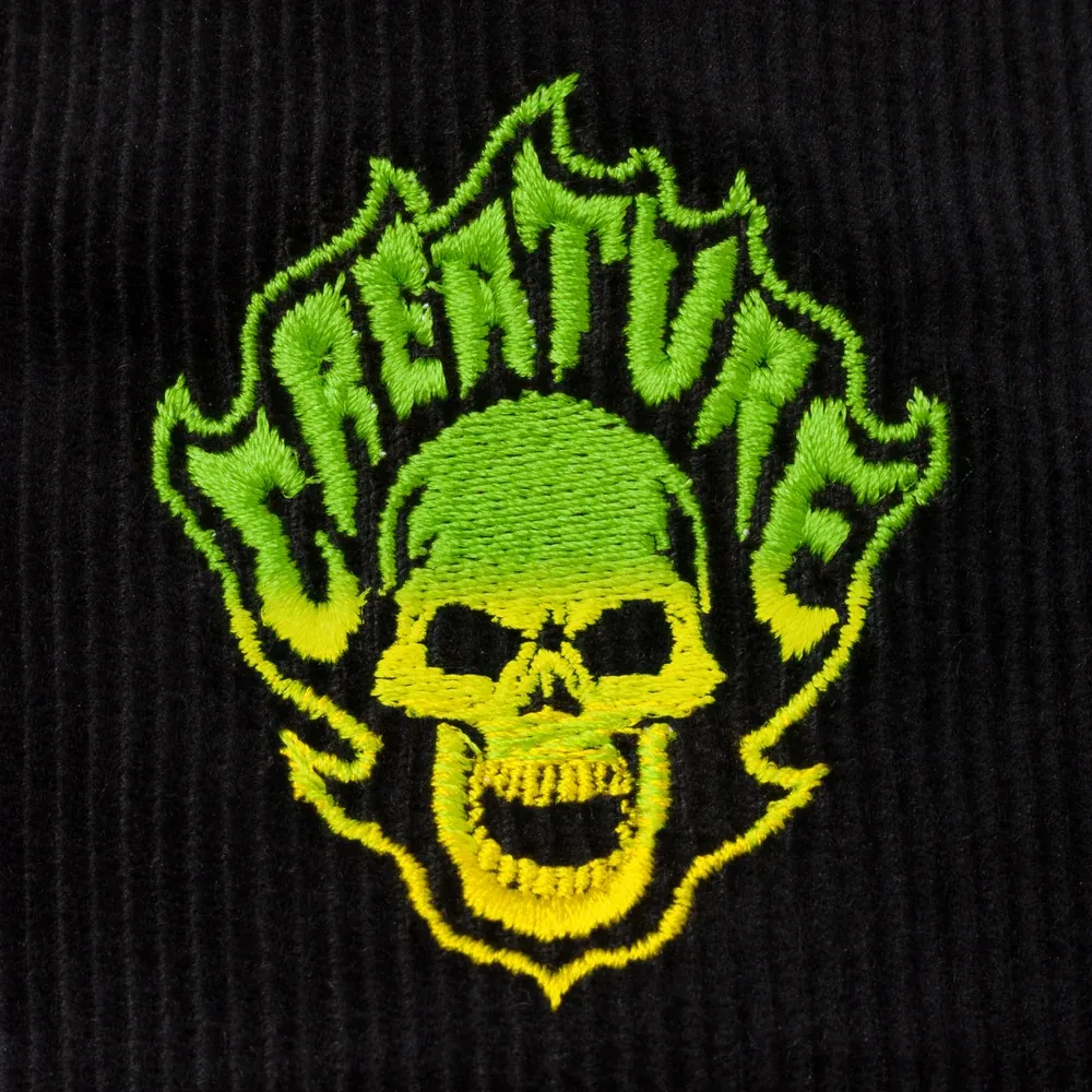 Creature Bonehead Flame Black Trucker Hat