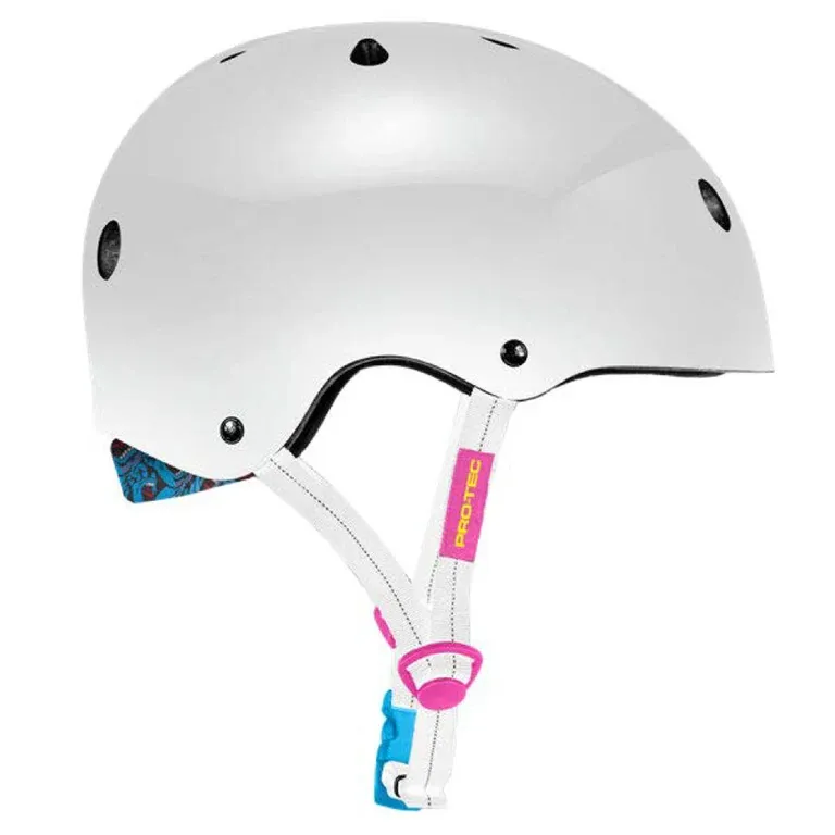 Protec Low Pro Certified Santa Cruz Gloss White Helmet [Size: XS-S]