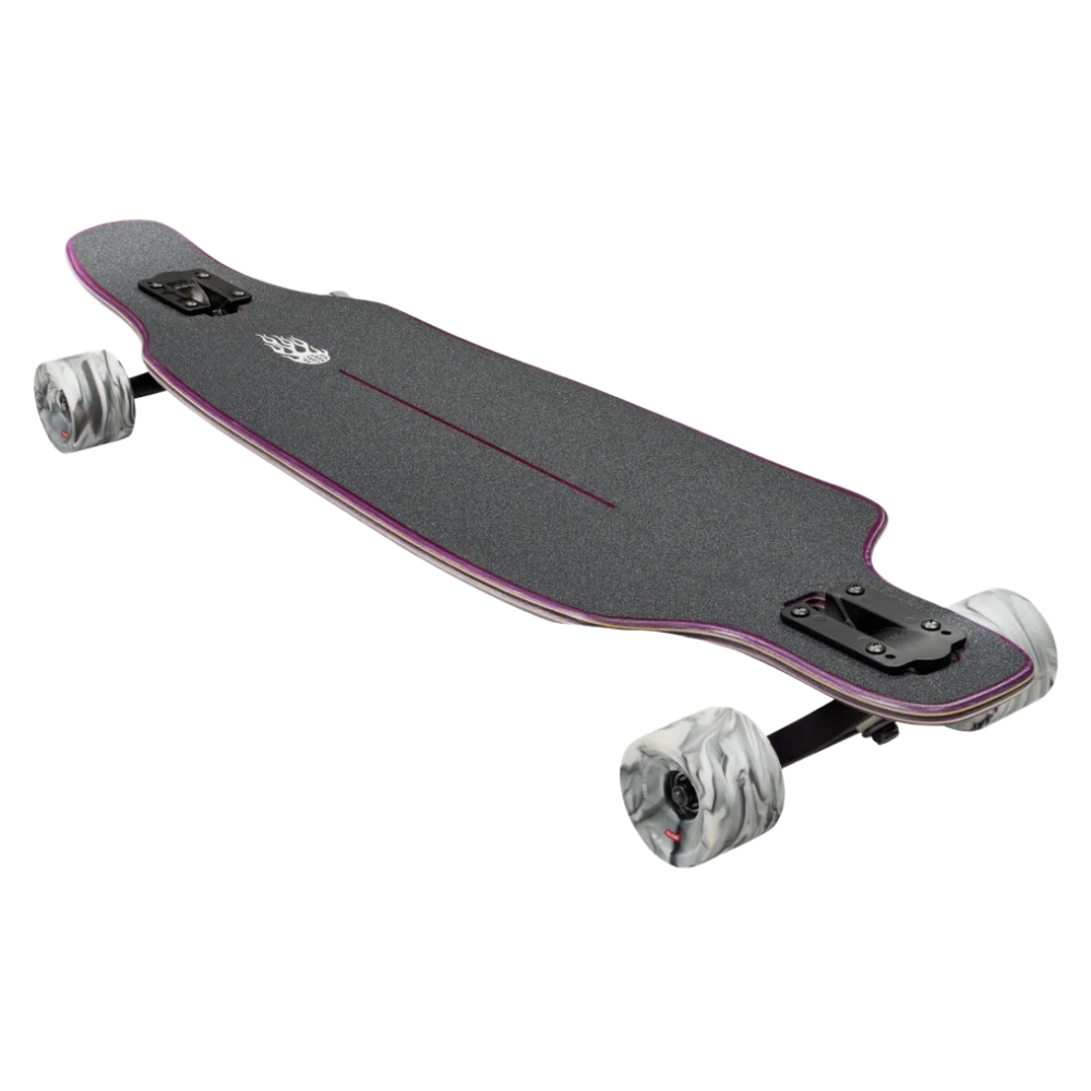 Globe Outlier Purple Flames 36 Longboard Skateboard