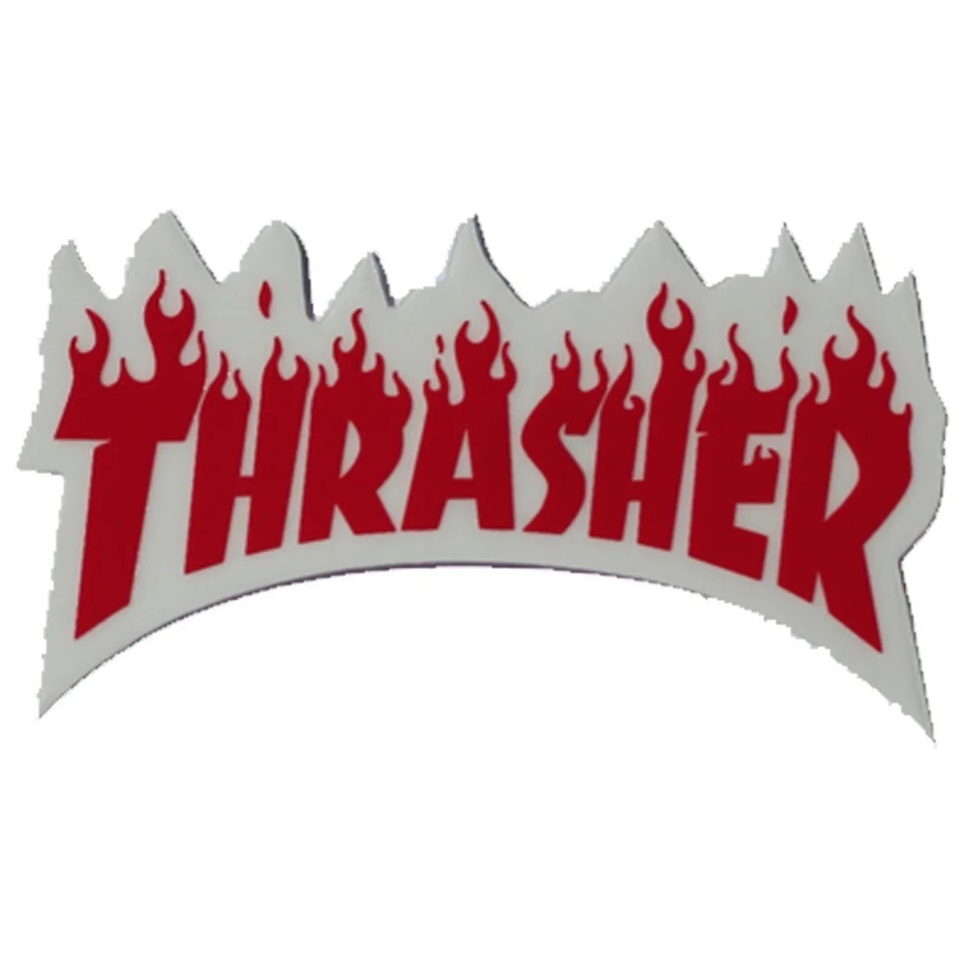 Thrasher Flame Logo Small Sticker [Colour: Black]