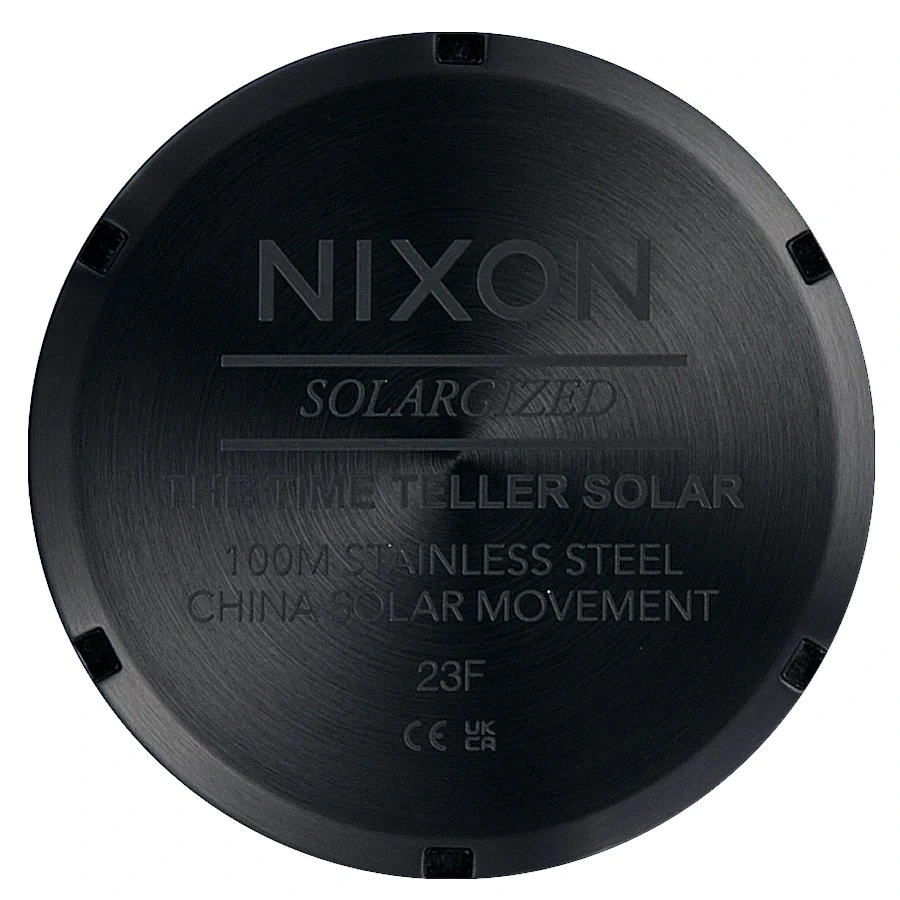 Nixon Time Teller Solar All Black White Watch