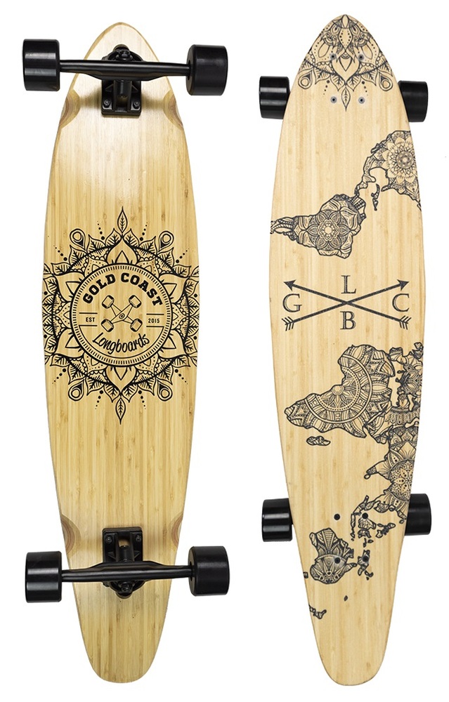 Gold Coast Longboards Skateboard Complete Kicktail Wanderlust Black