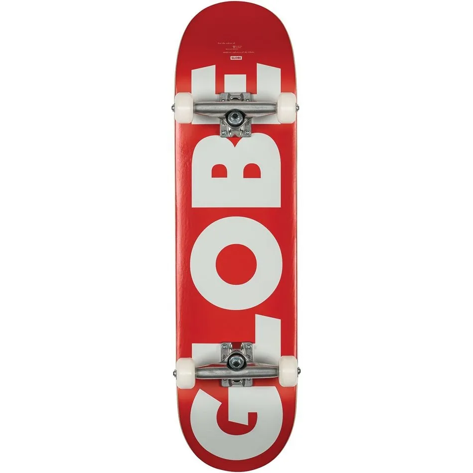 Globe G0 Fubar Red White 8.25 Complete Skateboard