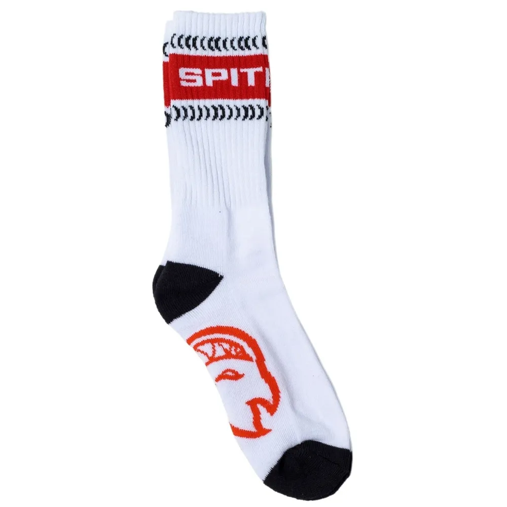 Spitfire Classic 87 Bighead Swirl White Black Red 3 Pairs Mens Socks