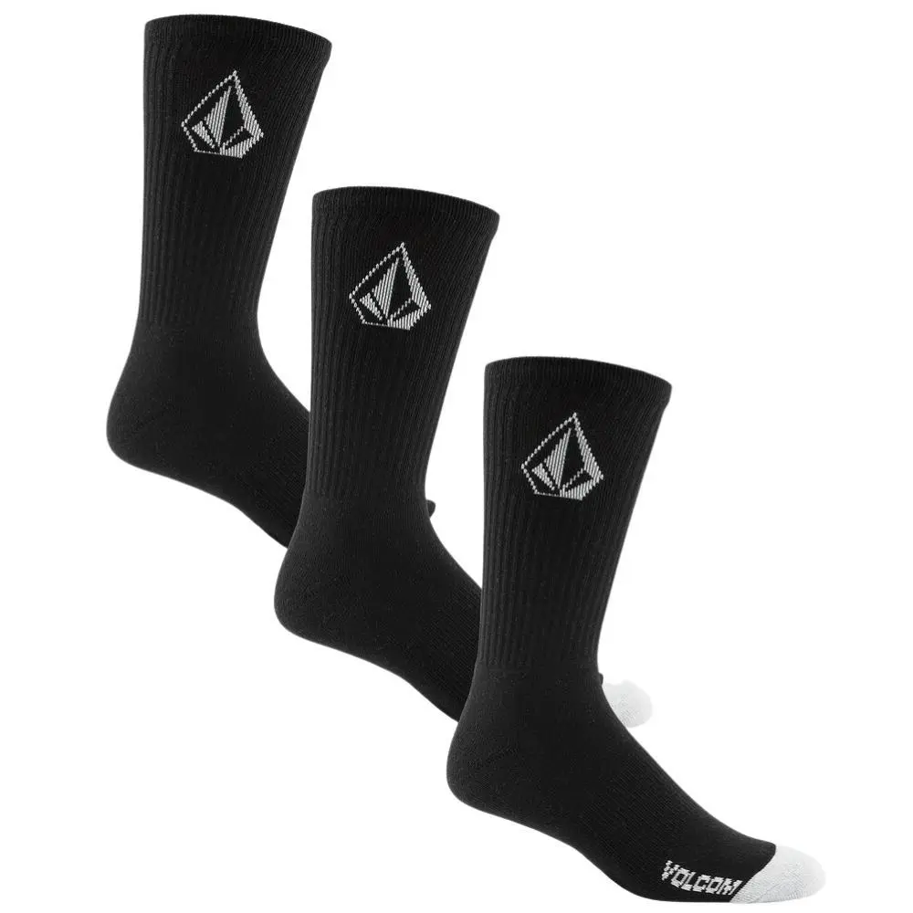 Volcom Full Stone Black 3 Pack Socks