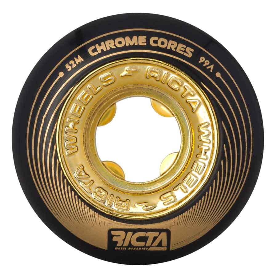 Ricta Chrome Core Black Gold 99A 52mm Skateboard Wheels