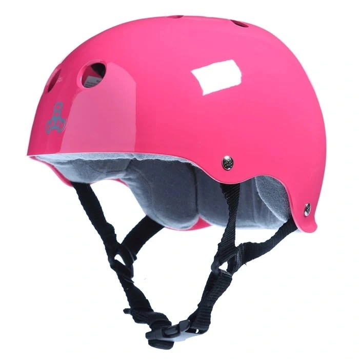 Triple 8 Brainsaver Sweatsaver Pink Gloss Grey Padding Helmet [Size: S]