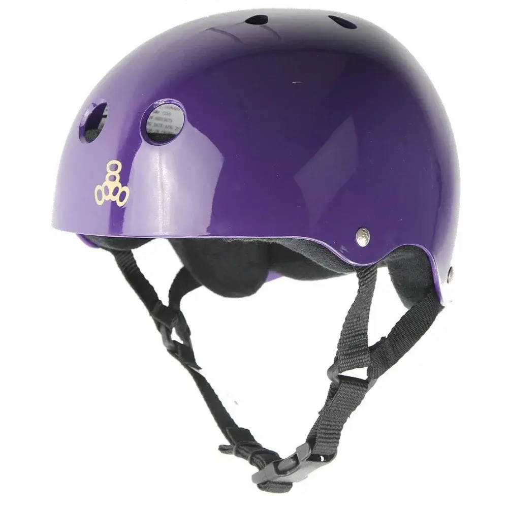 Triple 8 Brainsaver Sweatsaver Purple Gloss Helmet [Size: L]