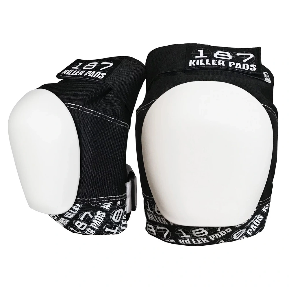 187 Pro Black White Knee Pads [Size: JR]