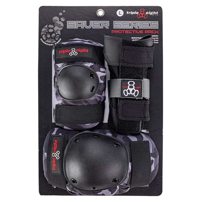 Triple 8 Charcoal Camo Tri Pack Pad Set [Size: JR]