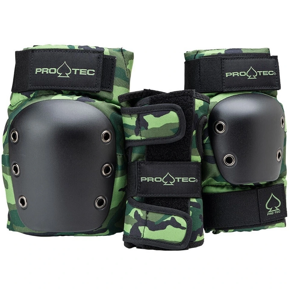 Protec Knee Elbow Wrist Street 3 Pack Camo Youth Protective Pad Set [Size: Youth S]