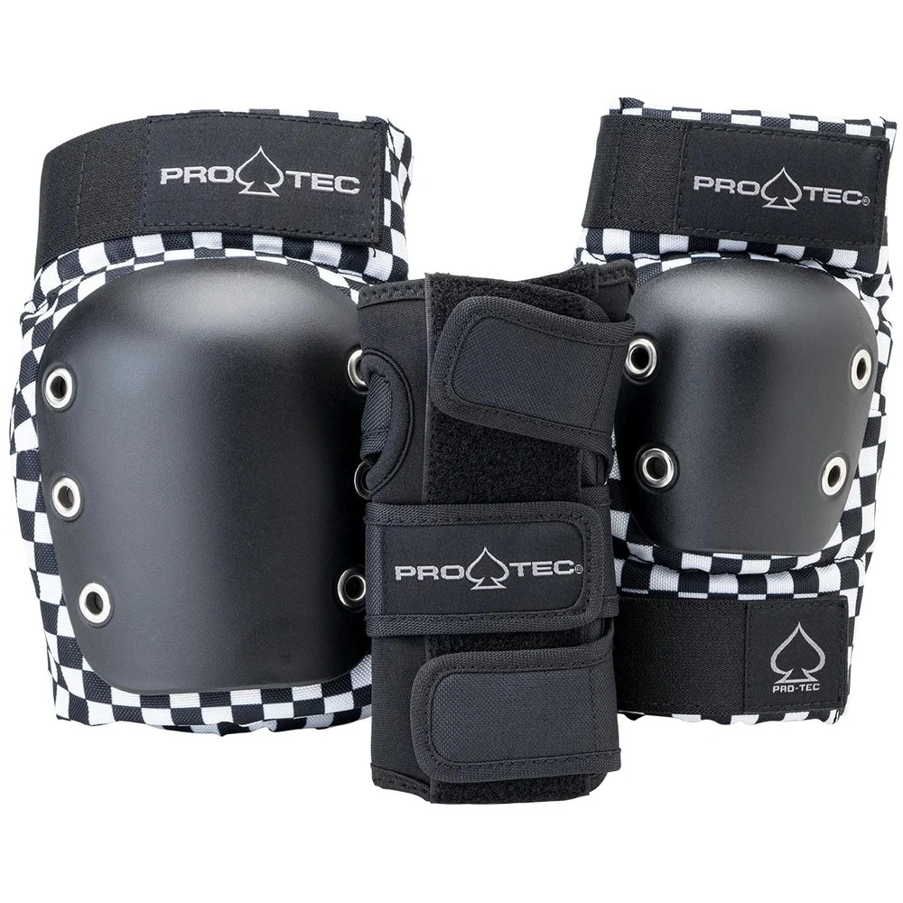 Protec Knee Elbow Wrist Street 3 Pack Checker Youth Protective Pad Set [Size: Youth S]