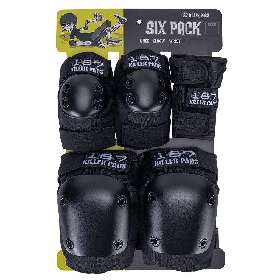 187 Six Pack Junior Black Pad Set [Size: JR]