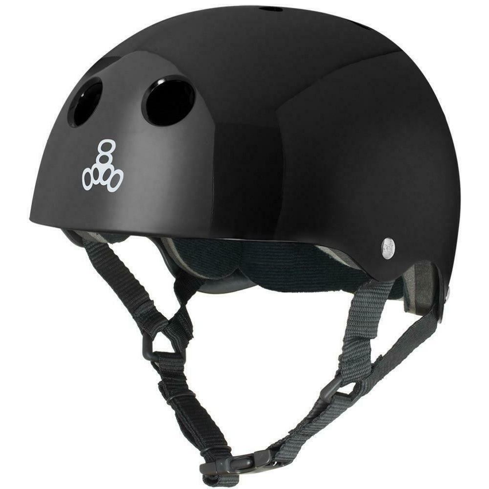 Triple 8 Dual Certified Helmet Black Gloss [Size: XS-S]