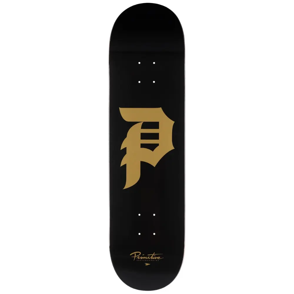 Primitive Dirty P Black Gold 8.5 Skateboard Deck