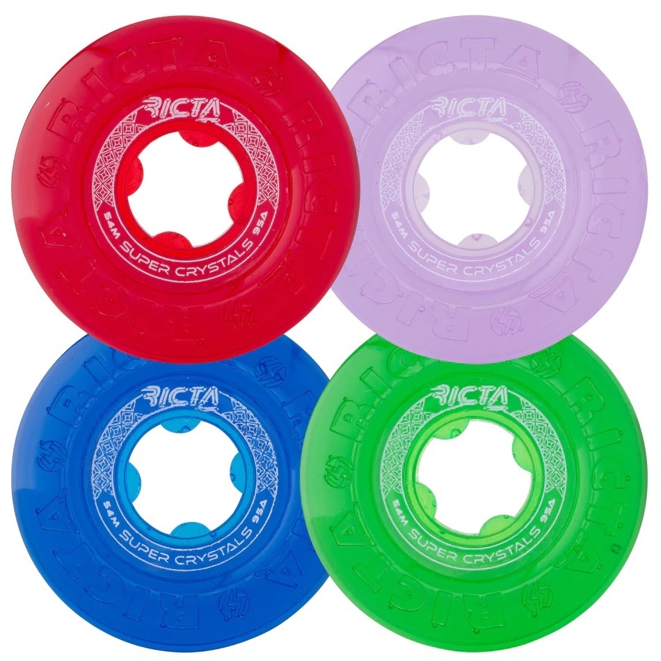 Ricta Super Crystals Trans Purple Green Blue Red 95A 54mm Skateboard Wheels