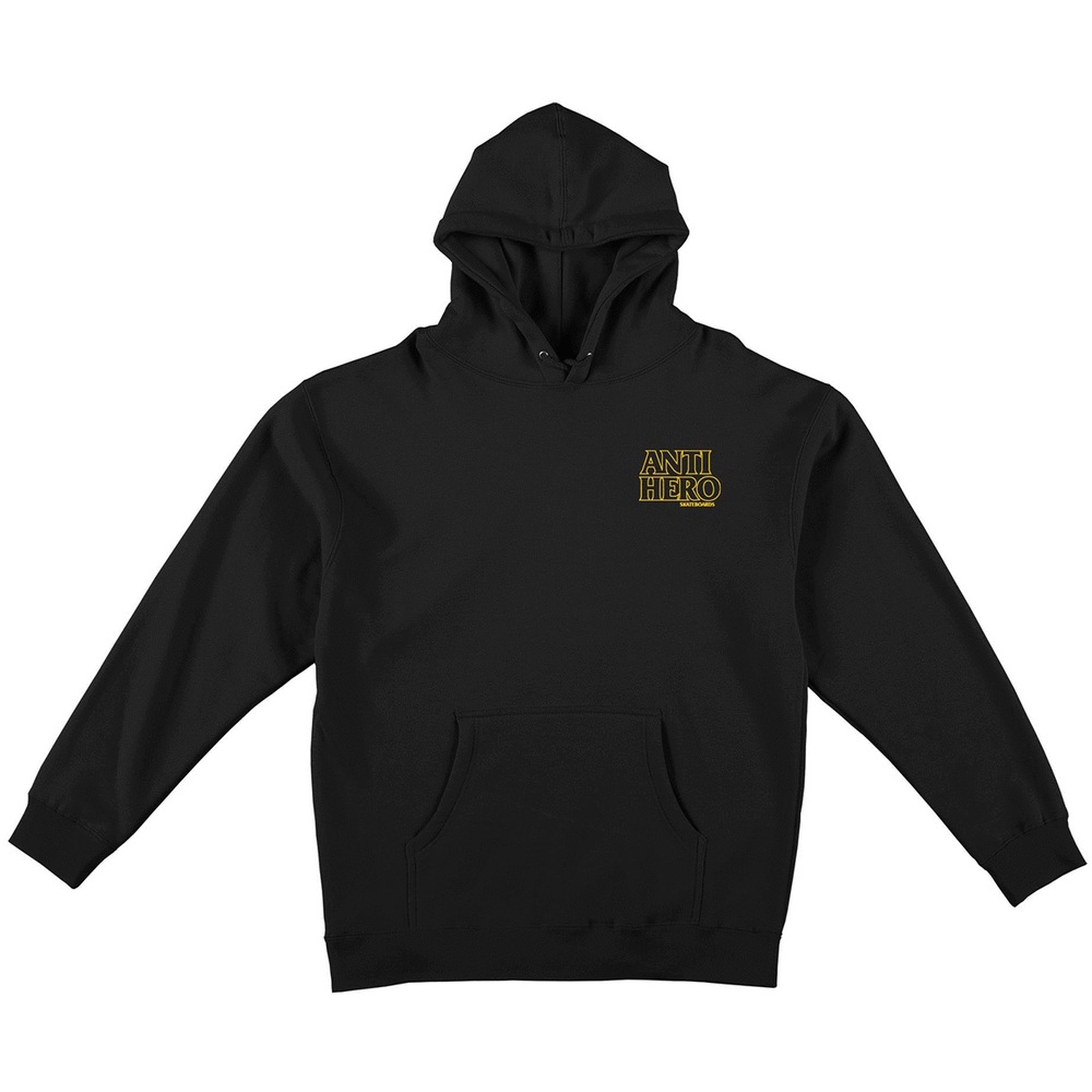 Anti Hero Lil Black Hero Embroidered Black Hoodie [Size: L]