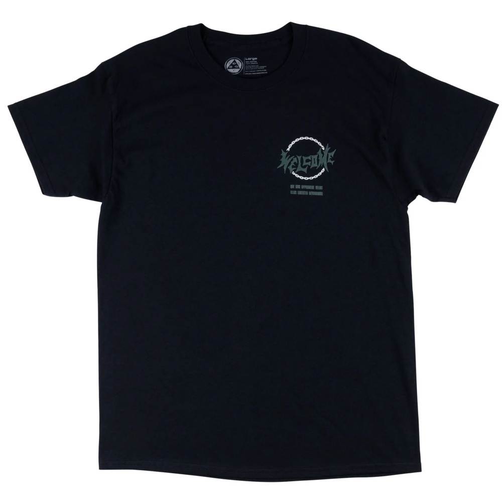 Welcome Skateboards Tali Chain Black Dark Green T-Shirt [Size: S]