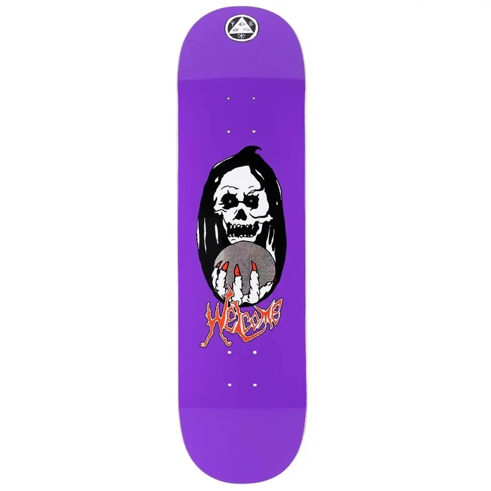 Welcome Clairvoyant On Evil Twin Purple 8.5 Skateboard Deck