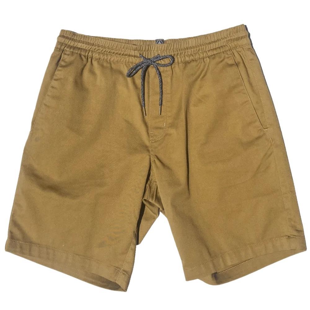 Volcom Frickin Elastic Waist Dark Khaki 19" Shorts [Size: M]