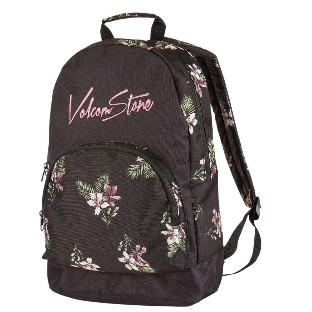 Volcom Patch Attack Retreat Black Floral Print Backpack