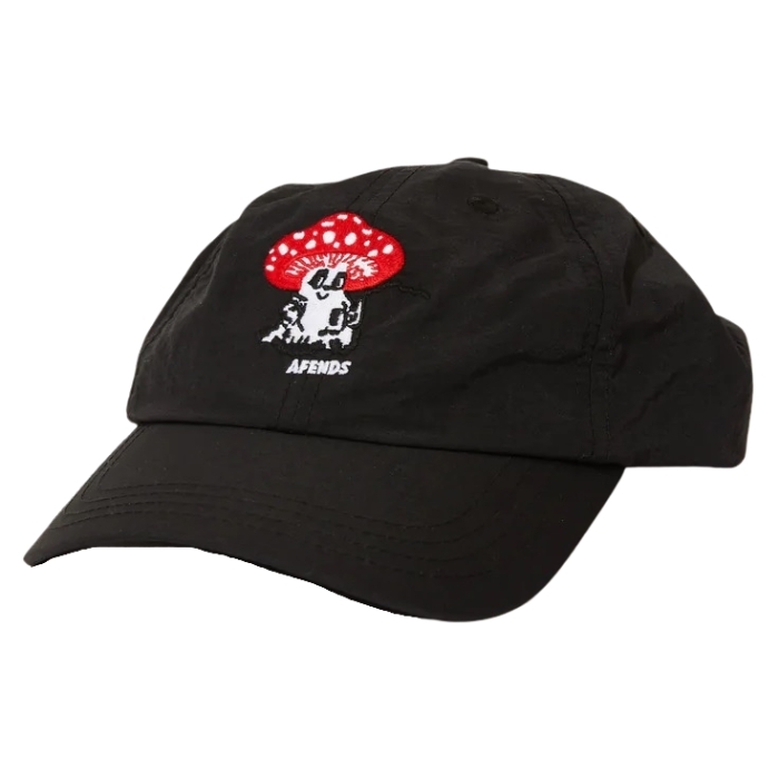 Afends Mushroom Recycled Baseball Black Hat Cap